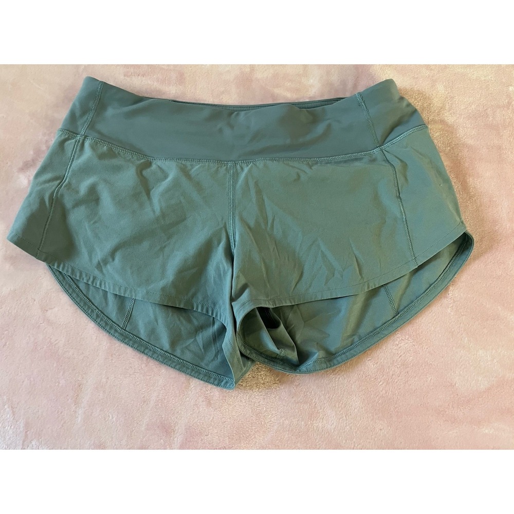 Lululemon Speed Up Mid rise Shorts Women Size 4 Blue Gray 2.5" Lined Running